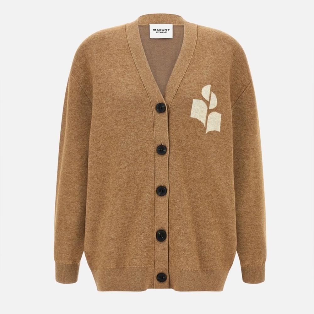 Isabel Marant Brown Cardigan with Cream Motif